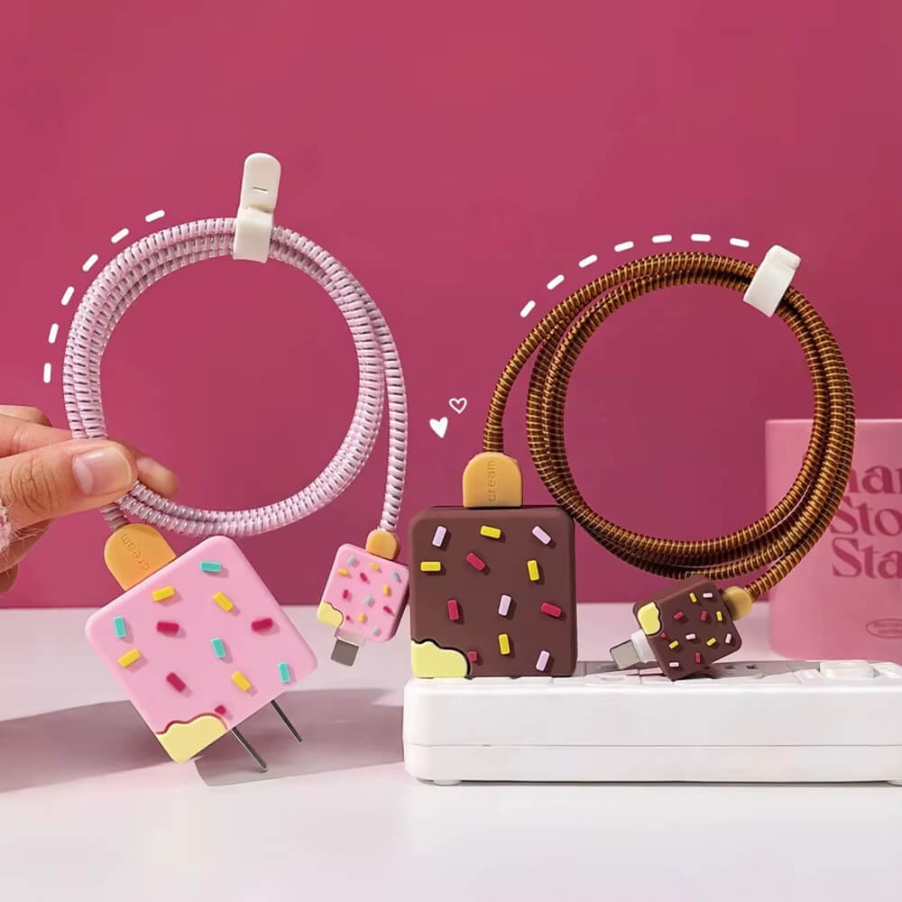 Cute 3D Cable Protector for iPhone Charger(No Cable Included)