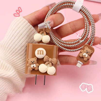 Cute 3D Cable Protector for iPhone Charger(No Cable Included)
