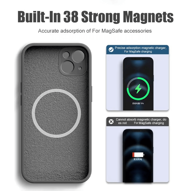 Magnetic Liquid Silicone Case for iPhone (MagSafe Compatible)