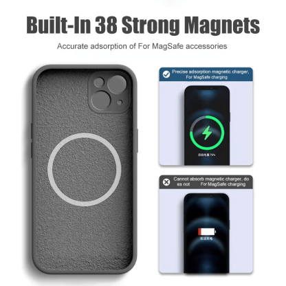 Magnetic Liquid Silicone Case for iPhone (MagSafe Compatible)