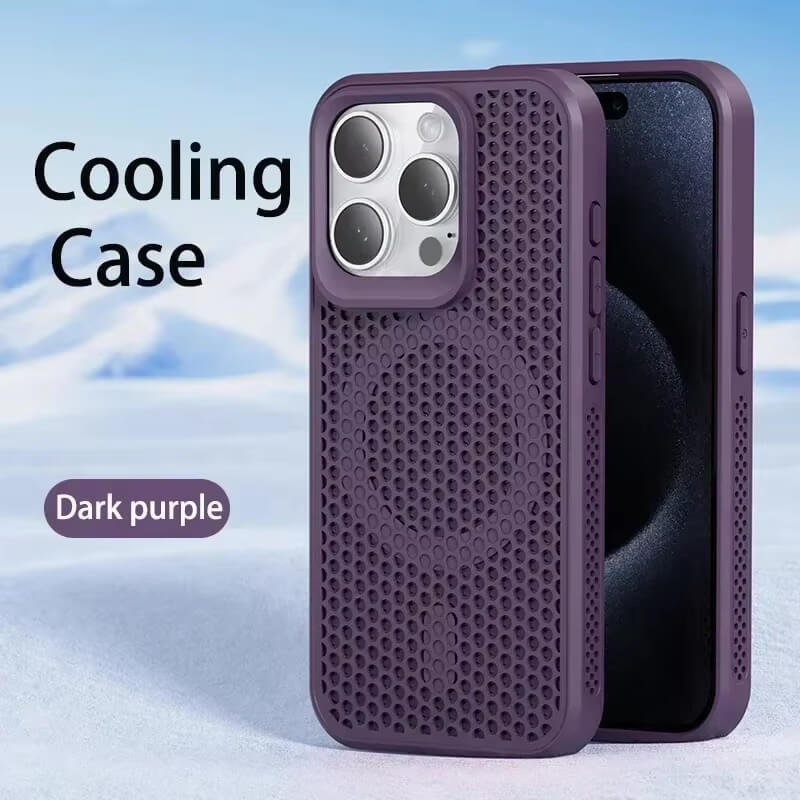 Cooling Heat Dissipation Phone Case For iPhone 16 15 14 13 12 11 Pro Max Plus Breathable Hard Back Magnetic Cover For Magsafe