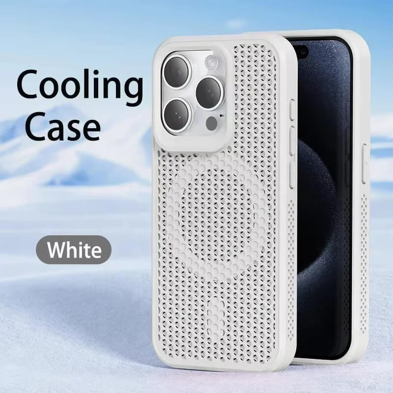 Cooling Heat Dissipation Phone Case For iPhone 16 15 14 13 12 11 Pro Max Plus Breathable Hard Back Magnetic Cover For Magsafe