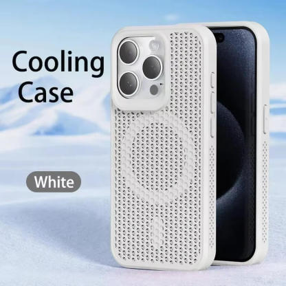 Cooling Heat Dissipation Phone Case For iPhone 16 15 14 13 12 11 Pro Max Plus Breathable Hard Back Magnetic Cover For Magsafe