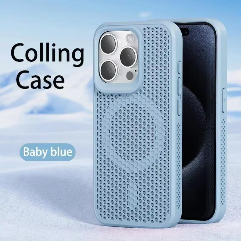 Cooling Heat Dissipation Phone Case For iPhone 16 15 14 13 12 11 Pro Max Plus Breathable Hard Back Magnetic Cover For Magsafe