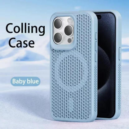 Cooling Heat Dissipation Phone Case For iPhone 16 15 14 13 12 11 Pro Max Plus Breathable Hard Back Magnetic Cover For Magsafe