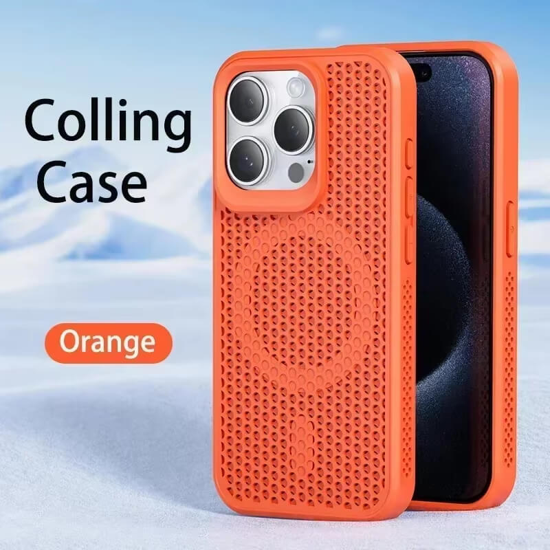 Cooling Heat Dissipation Phone Case For iPhone 16 15 14 13 12 11 Pro Max Plus Breathable Hard Back Magnetic Cover For Magsafe
