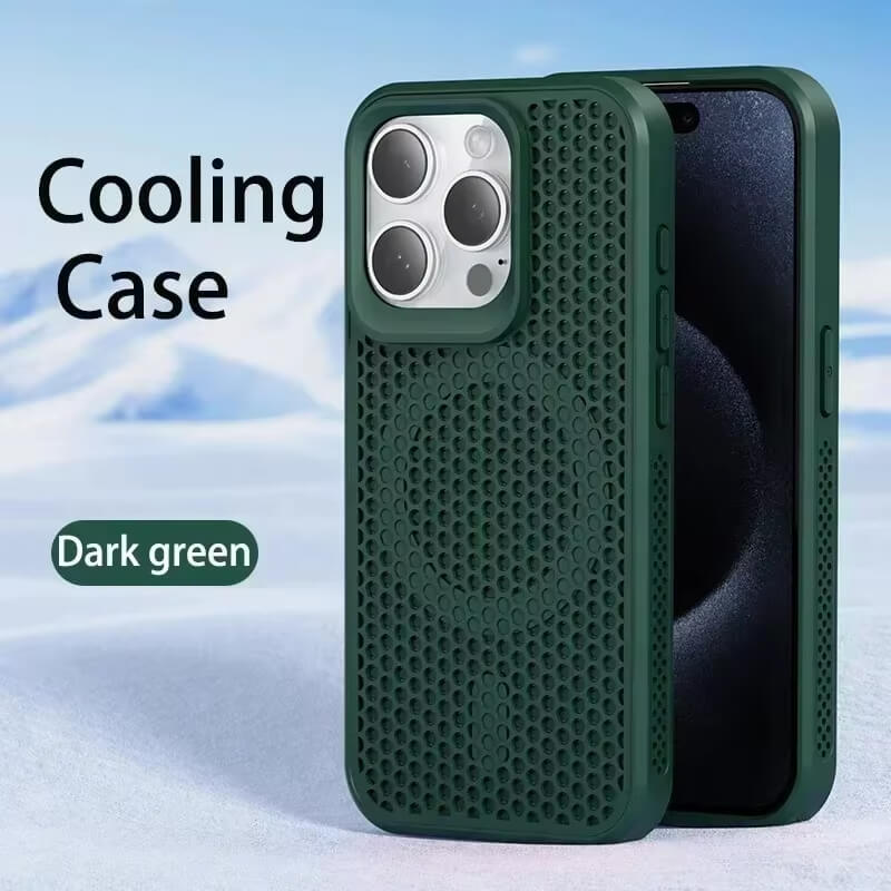 Cooling Heat Dissipation Phone Case For iPhone 16 15 14 13 12 11 Pro Max Plus Breathable Hard Back Magnetic Cover For Magsafe