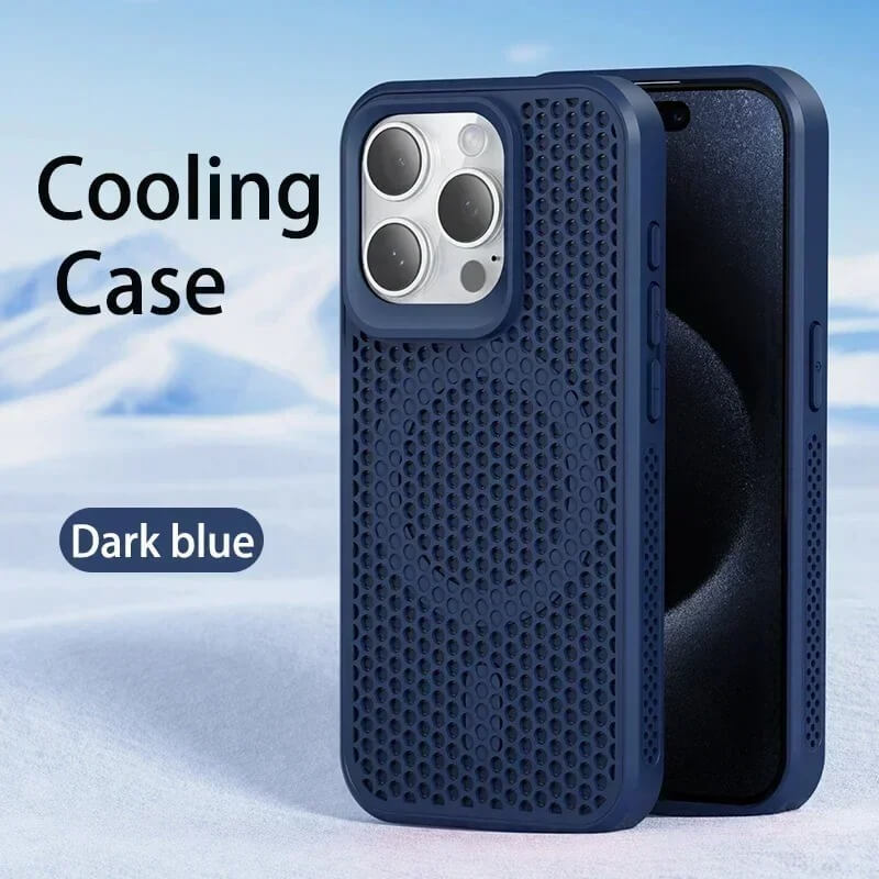 Cooling Heat Dissipation Phone Case For iPhone 16 15 14 13 12 11 Pro Max Plus Breathable Hard Back Magnetic Cover For Magsafe