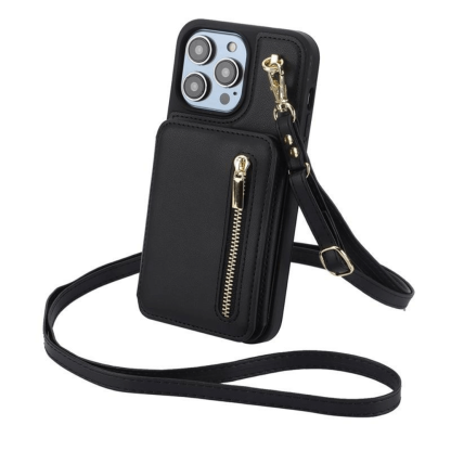 Crossbody Zipper Wallet iPhone Case
