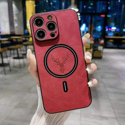 Luxury PU Leather Deer Case for iPhone (MagSafe Compatible)