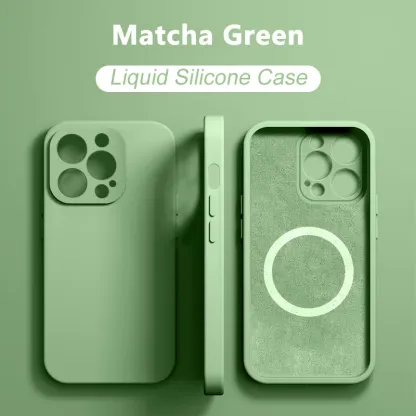 Magnetic Liquid Silicone Phone Case For iPhone 15 14 13 12 11 Pro Max Mini X XR XS 8 Plus SE For Magsafe Wireless Charging Cover