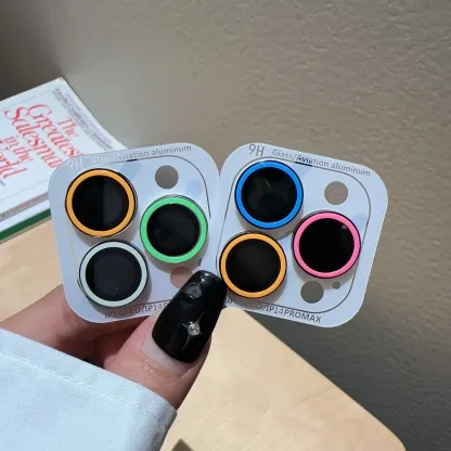 Luminous Camera Protector Film For IPhone 14 13 12 11 15 Pro Max 14 Plus 12 13 Mini Lens Ring Tempered Glass Glowing Cap