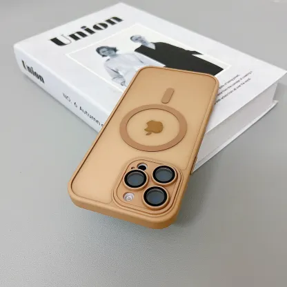 Magnetic Luxury Matte Translucent Armor Shockproof Case For iPhone 16 15 14 13 12 11 Pro Max For Magsafe Wireless Charge Cover