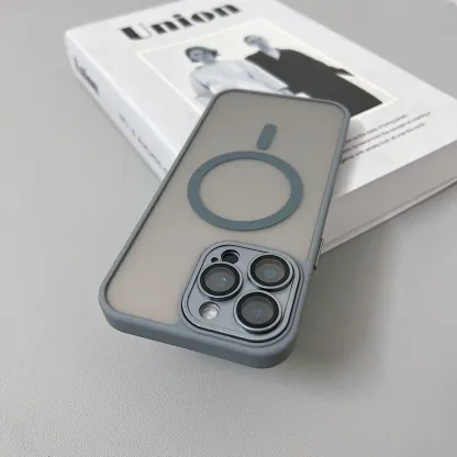 Magnetic Luxury Matte Translucent Armor Shockproof Case For iPhone 16 15 14 13 12 11 Pro Max For Magsafe Wireless Charge Cover