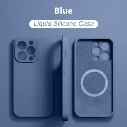 Magnetic Liquid Silicone Phone Case For iPhone 15 14 13 12 11 Pro Max Mini X XR XS 8 Plus SE For Magsafe Wireless Charging Cover