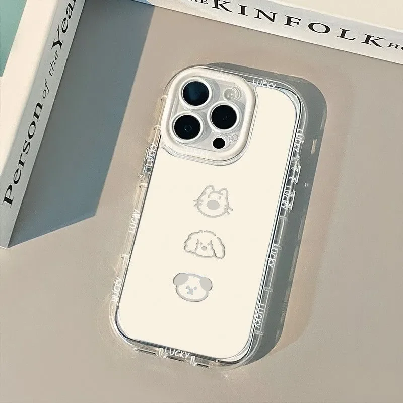 Cut Cat Aninal Phone Case For iPhone 13 Funda iPhone 11 14 15 16 Pro Max 12 XR X Xs 7 8 Plus  SE 15pro 13pro Silicone Soft Cover