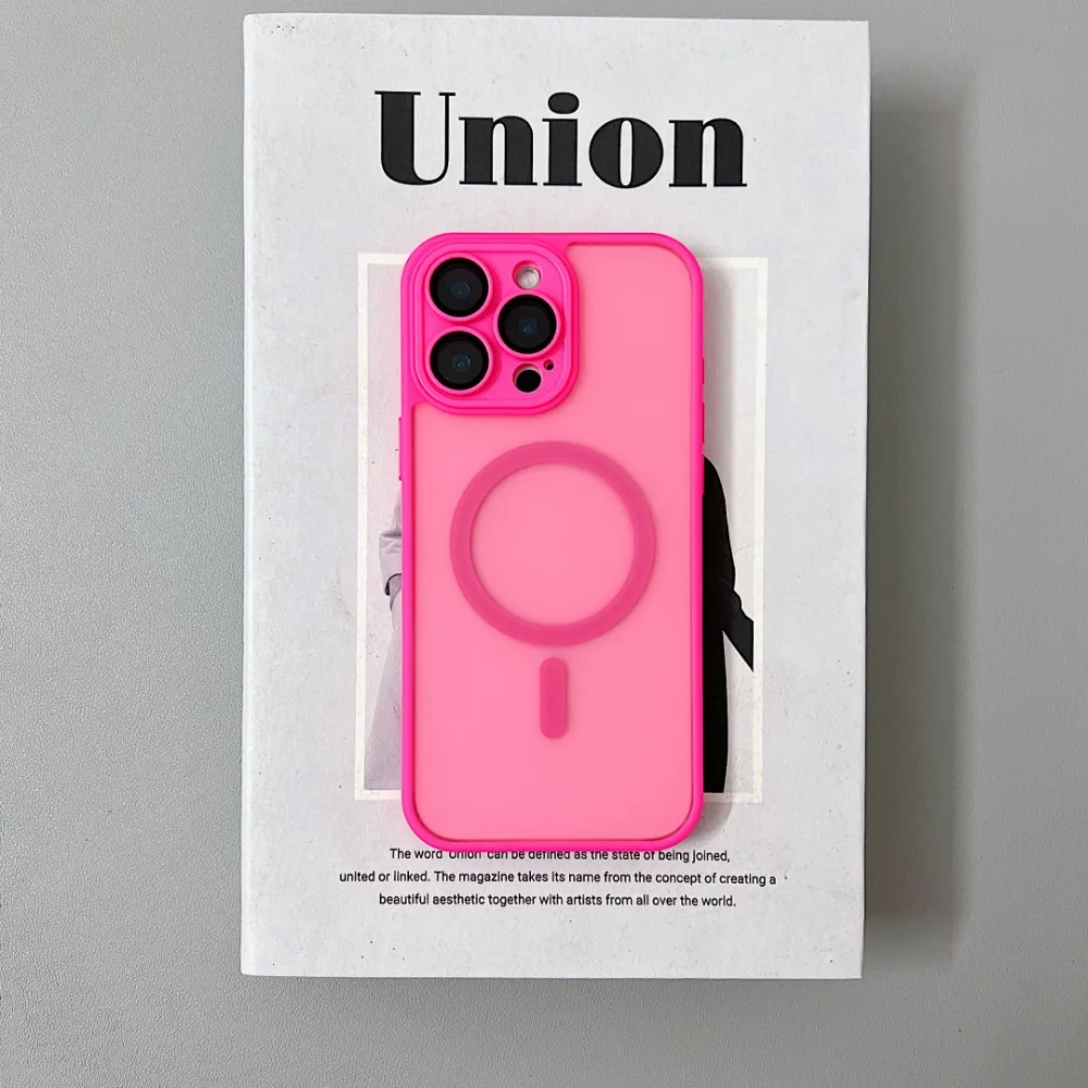 Magnetic Luxury Matte Translucent Armor Shockproof Case For iPhone 16 15 14 13 12 11 Pro Max For Magsafe Wireless Charge Cover