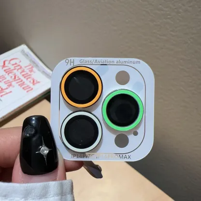 Luminous Camera Protector Film For IPhone 14 13 12 11 15 Pro Max 14 Plus 12 13 Mini Lens Ring Tempered Glass Glowing Cap