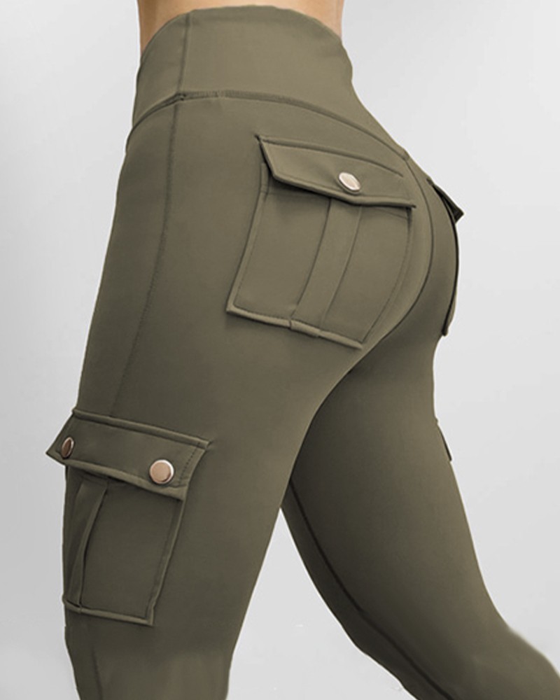 Pocket Design Butt Lifting Active Pants (Buy 2 Free Shipping)