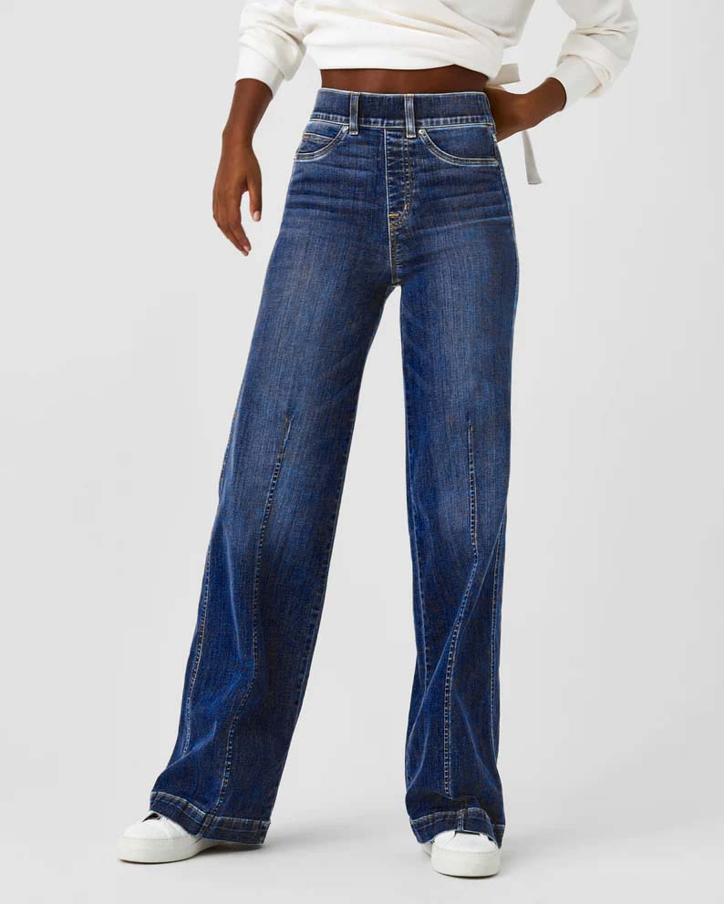 Seamed Front Wide Leg Jeans (Buy 2 Free Shipping)