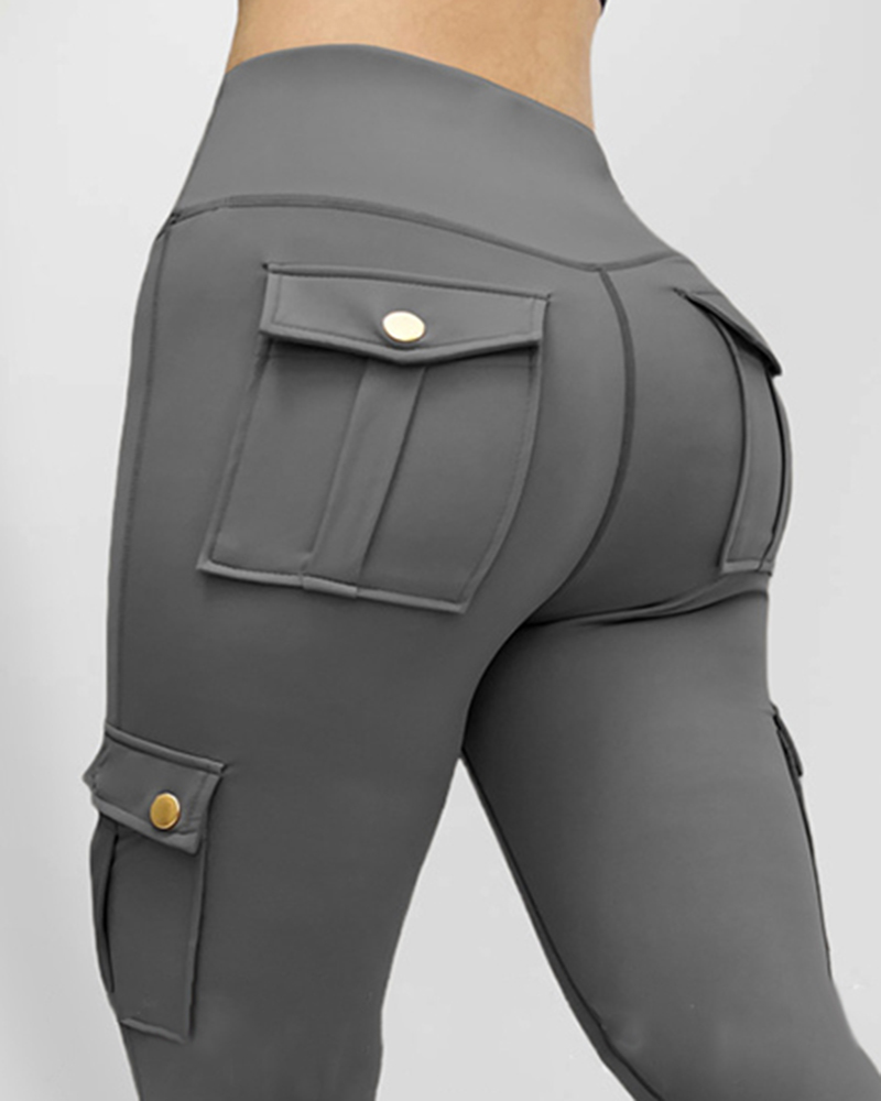 Pocket Design Butt Lifting Active Pants (Buy 2 Free Shipping)