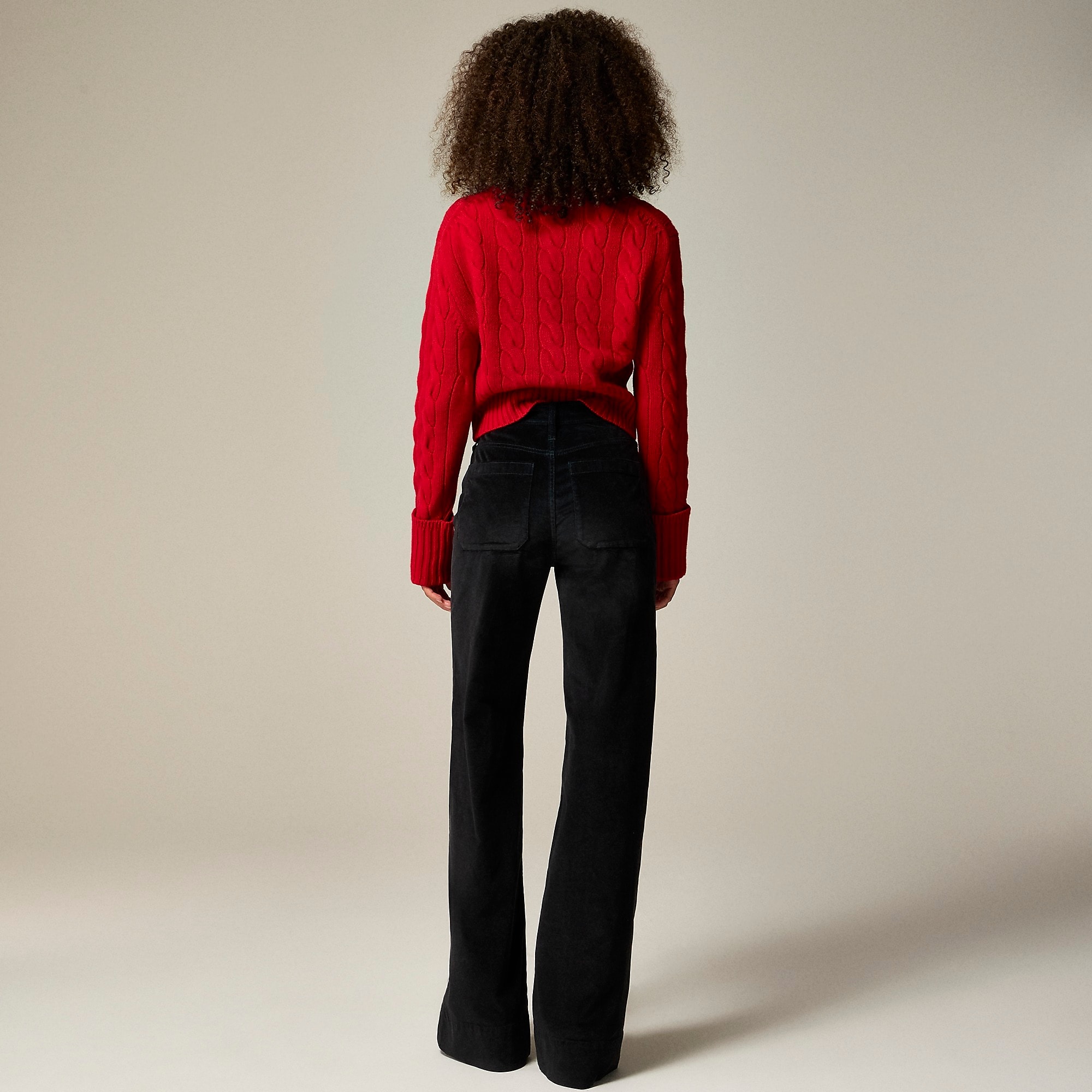 Wide Leg Velvet Sailor Trouser (Buy 2 Free Shipping)