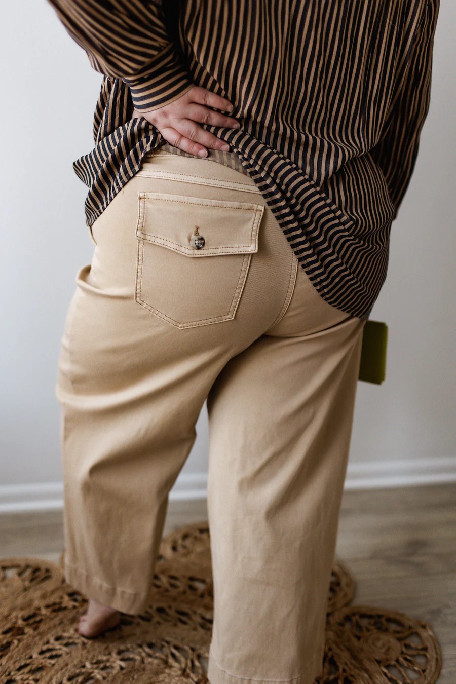 Tummy Control Twill Cropped Wide Leg Pant(Buy 2 Free Shipping)