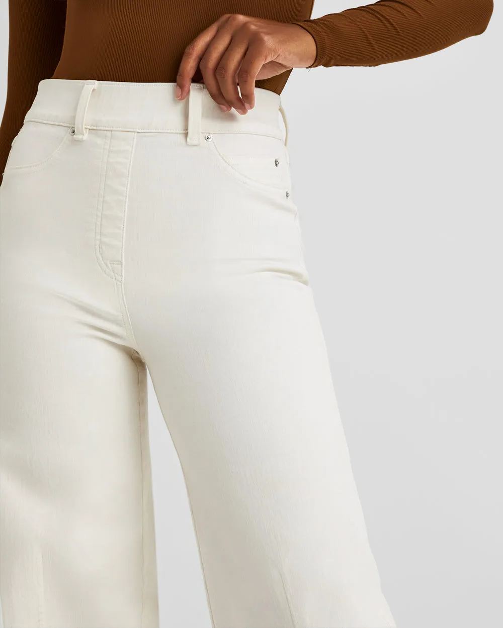 Seamed Front Wide Leg Jeans (Buy 2 Free Shipping)