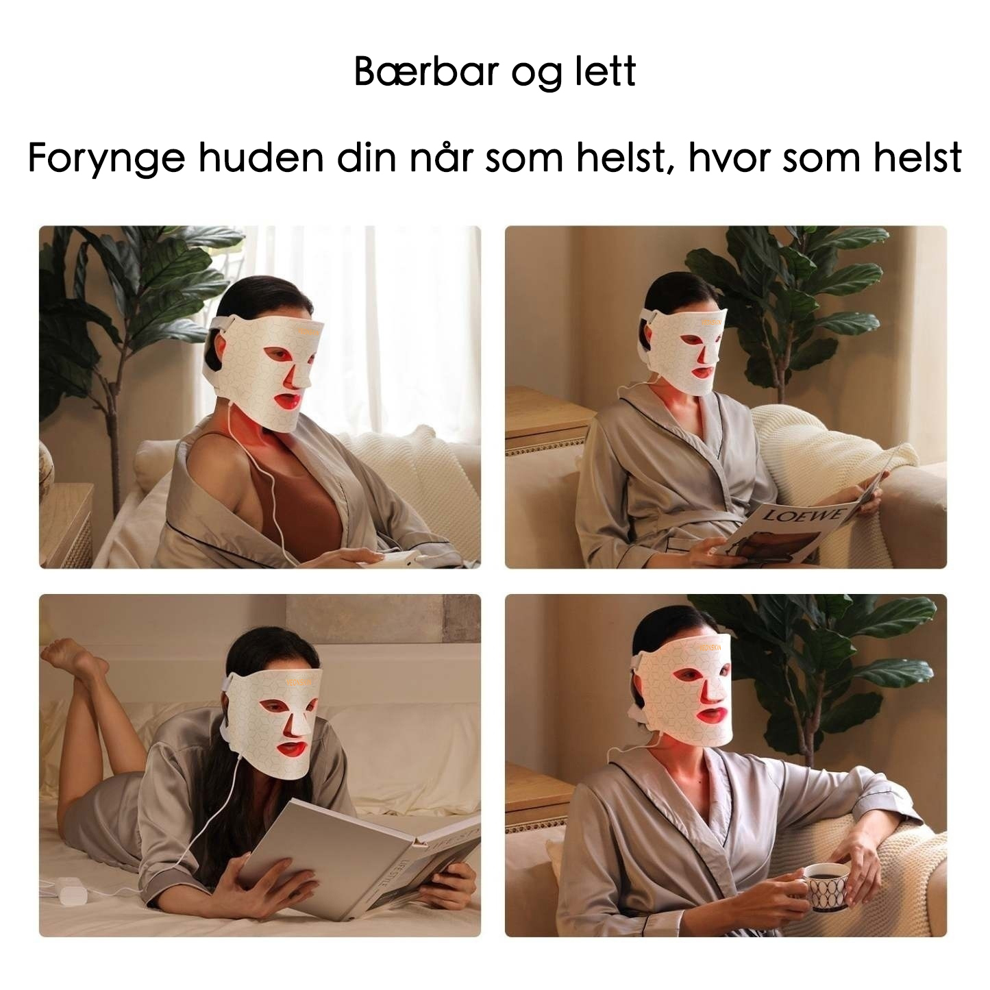 Veonskin LED-ansiktsmaske – 7-farget lysterapi for hudpleie