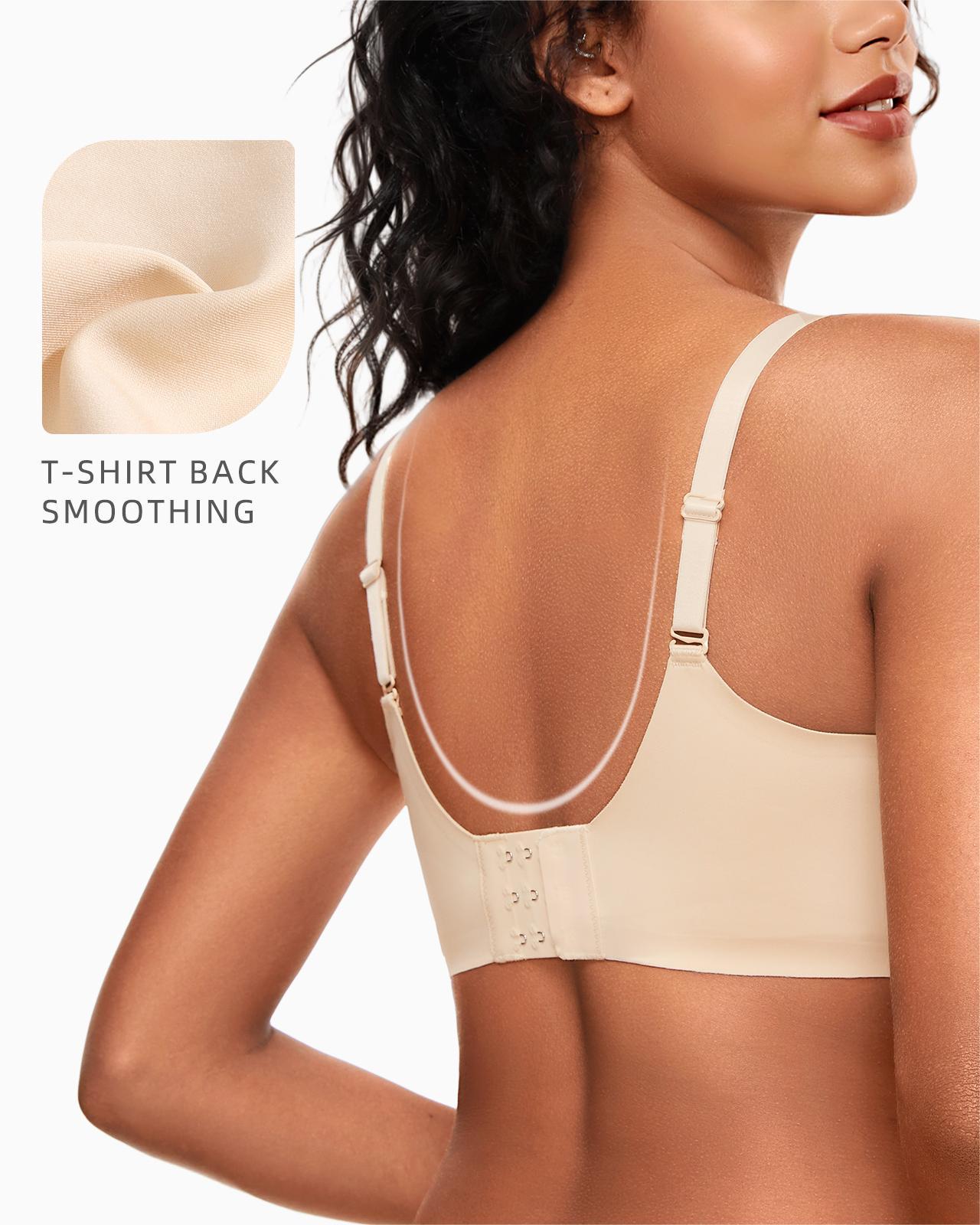 Wireless Push Up Bra Seamless Padded Plunge Comfort T-Shirt Bra