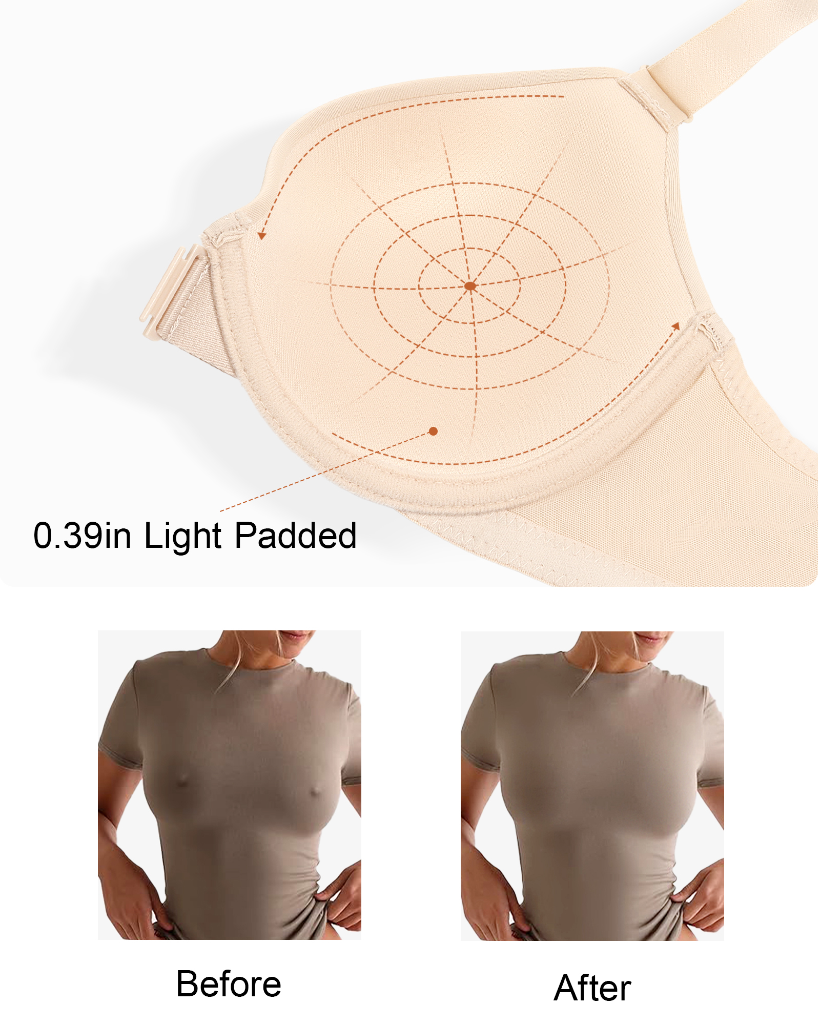 Front Closure Bras for Women Racerback Plunge Underwire Lightly Lined Seamless Bra