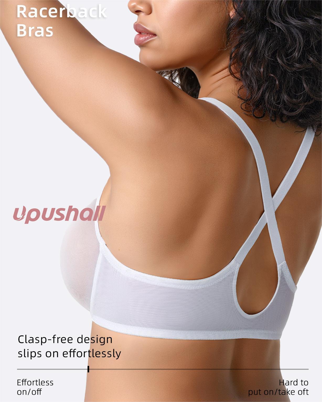 Sheer Mesh Unlined Front Closure See Through With Underwire Plunge Racerback Bra