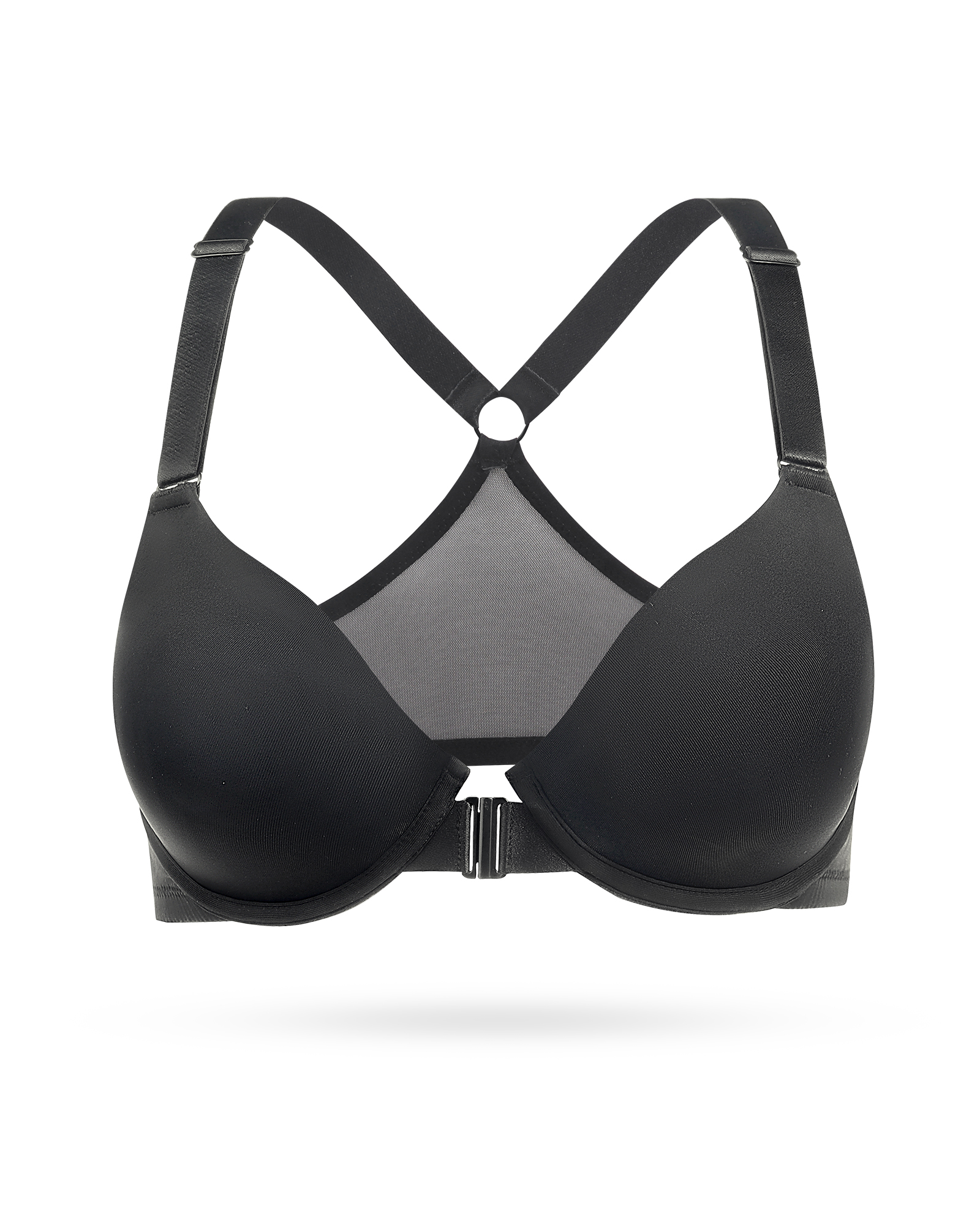 Front Closure Bras for Women Racerback Plunge Underwire Lightly Lined Seamless Bra