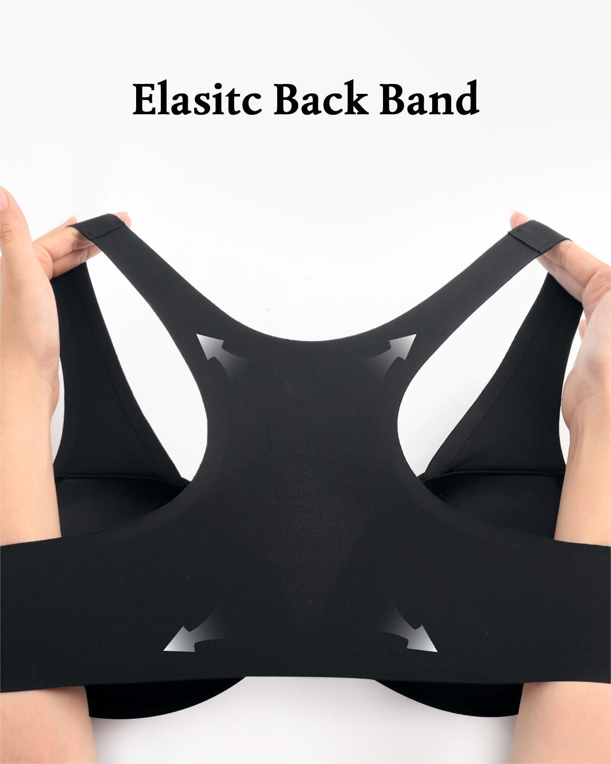 Front Closure Push Up Padded Wide Straps Racerback Seamless Underwire Bra