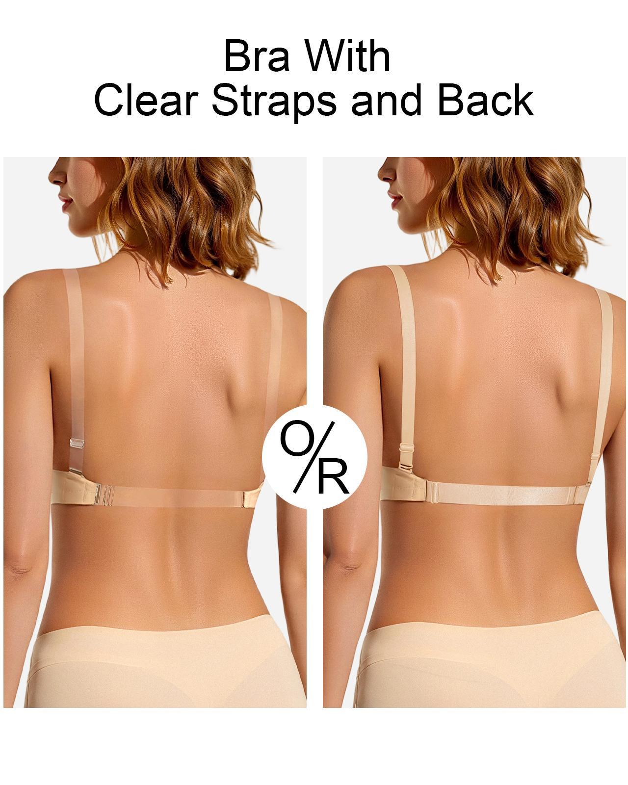 Deep V Plunge Push Up Padded Low Cut Convertible Straps Backless Bra