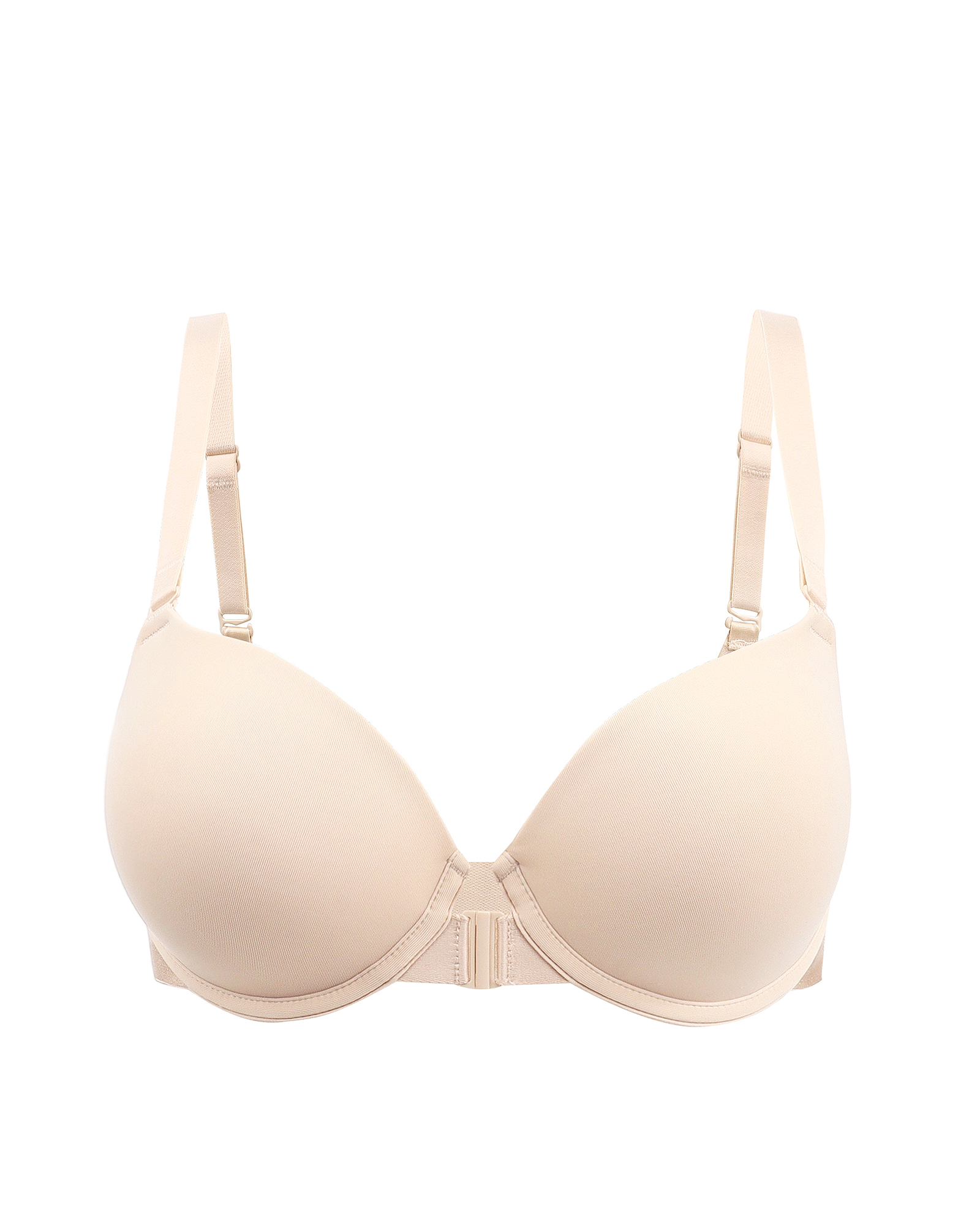 Front Closure Push Up Padded Mesh Back Underwire T-Shirt Bra