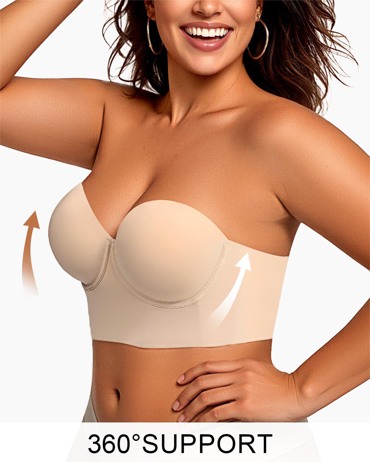 Longline Strapless Large Bust Full Coverage Plus Size Corset Lift Up Bra