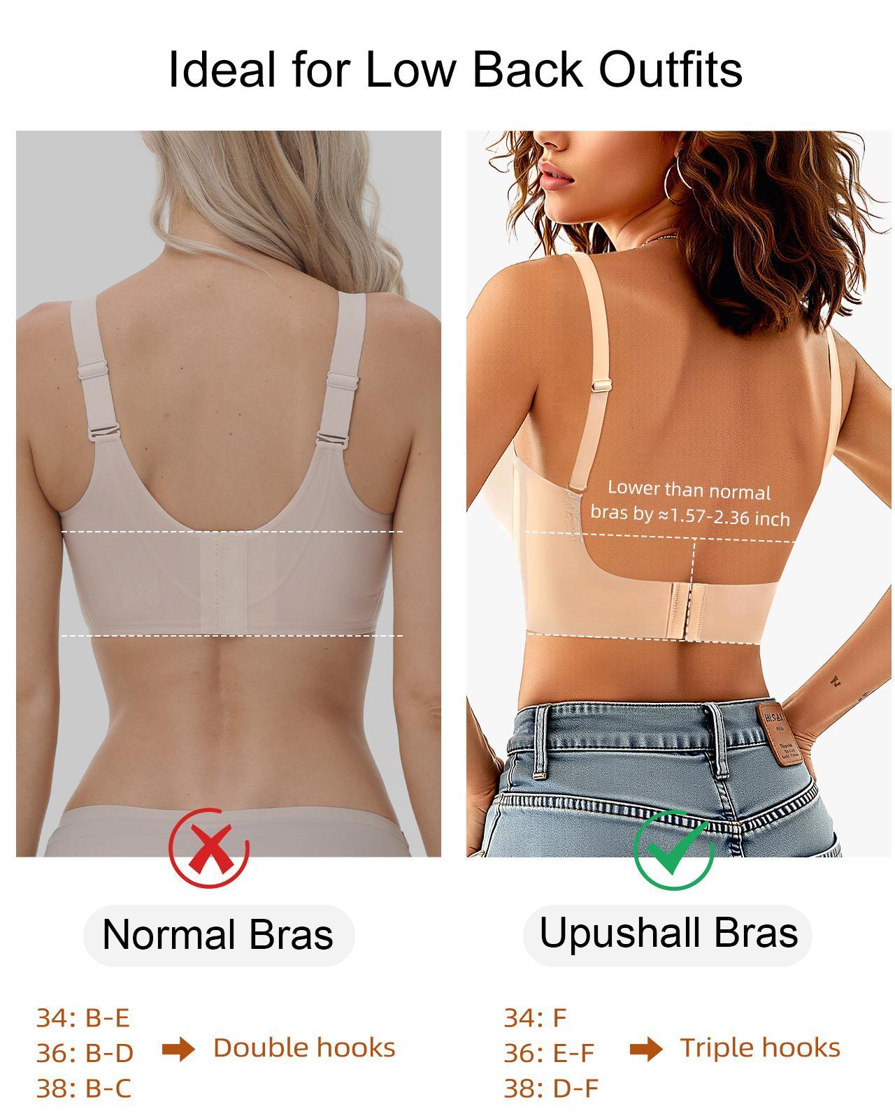 Backless Halter Bra With Underwire And Padded Cups Low Back Convertible Support Bra