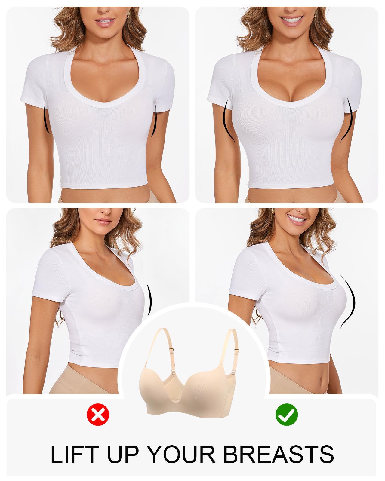 Push Up Padded Deep Plunge Bombshell Seamless Wireless Bra