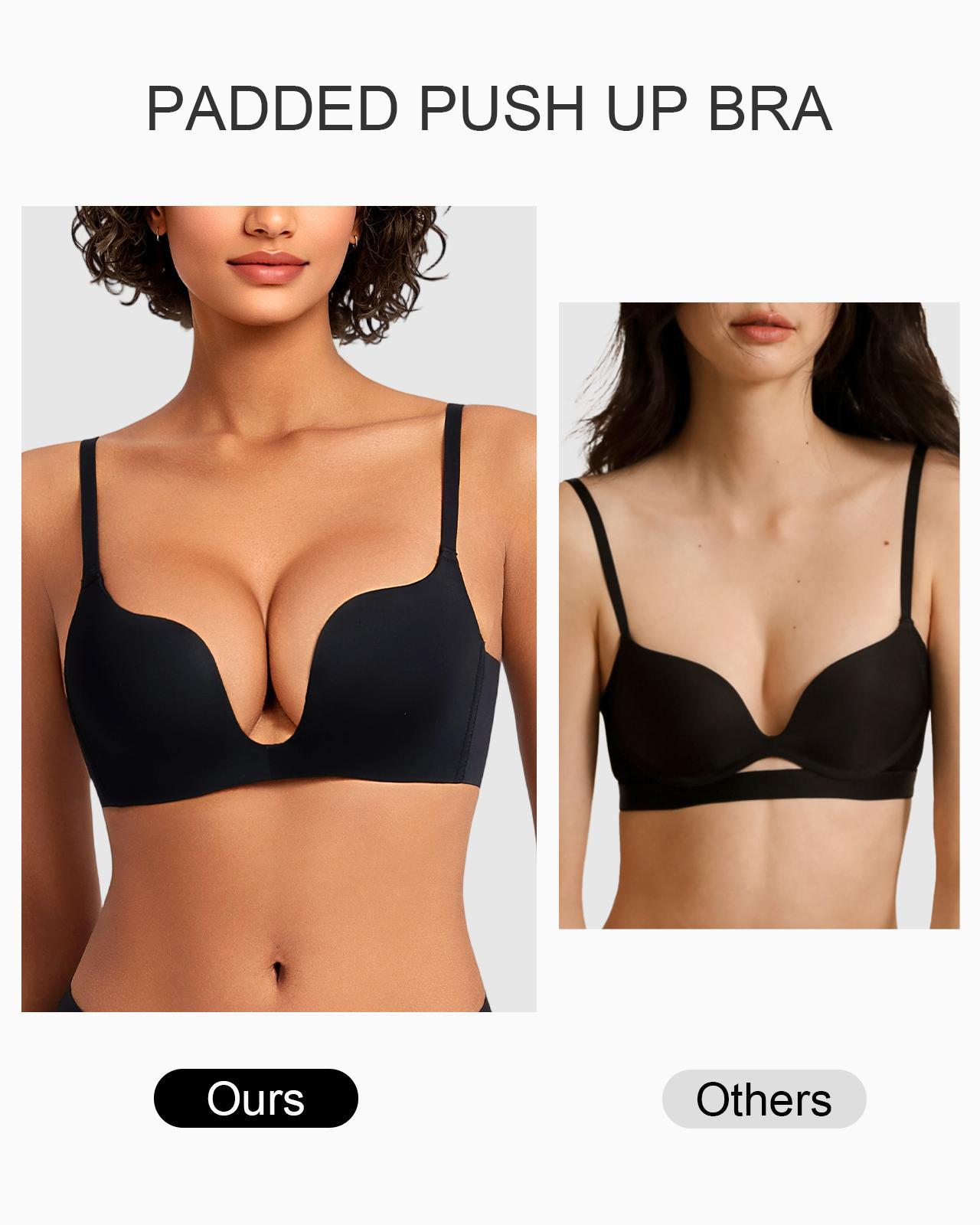 Push Up Padded Deep Plunge Bombshell Seamless Wireless Bra