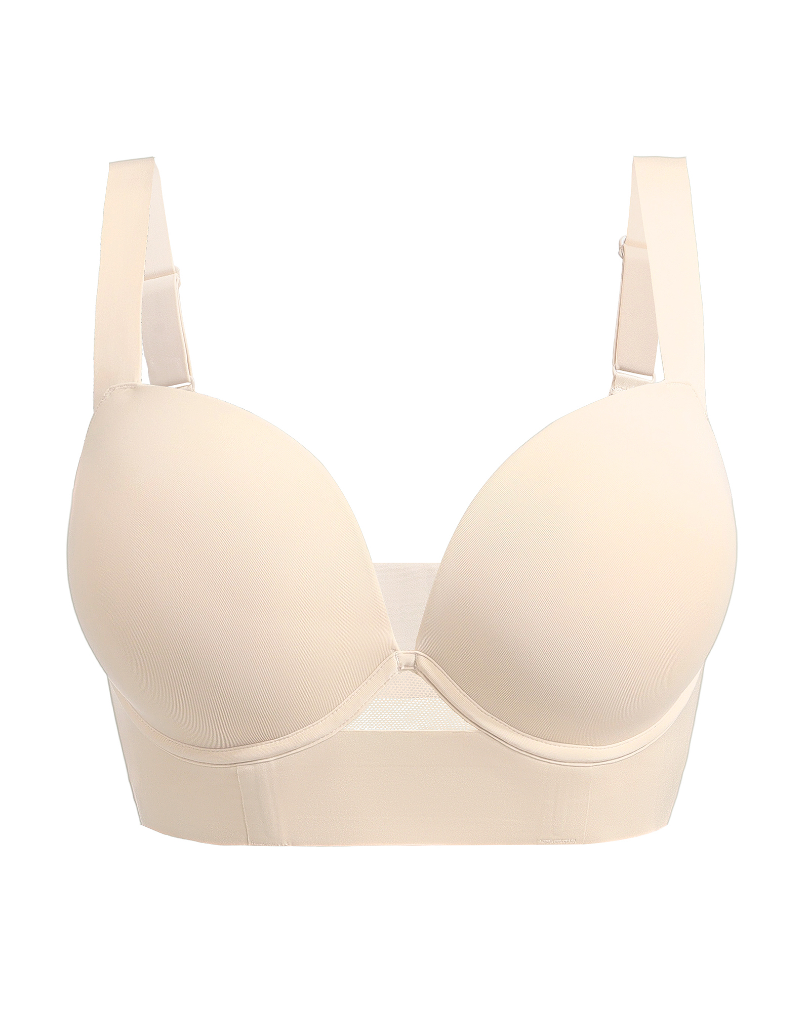 Push Up Padded Longline Plunge Underwire T-Shirt Bra