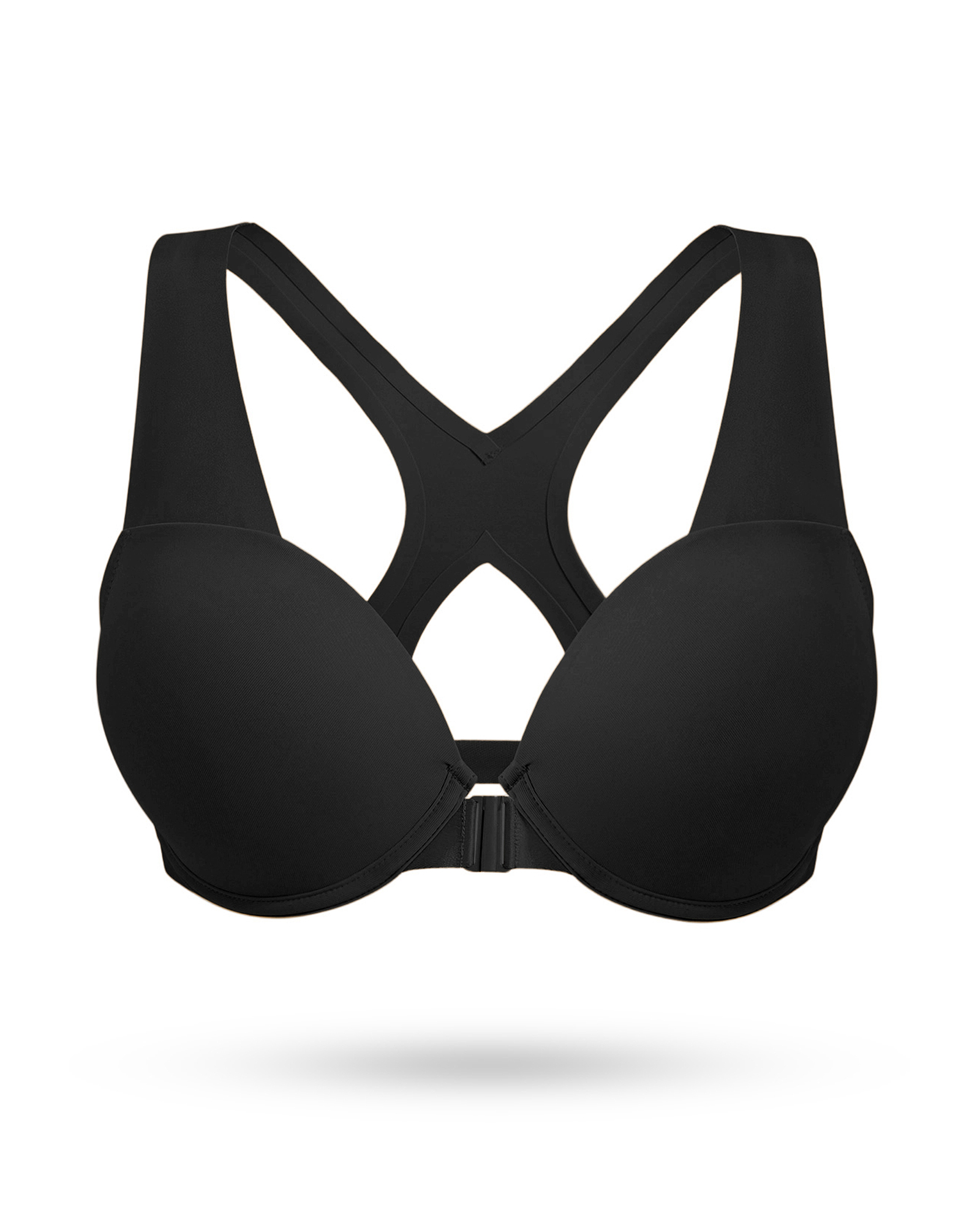 Front Closure Push Up Padded Seamless Racerback T-Shirt Underwire Bra