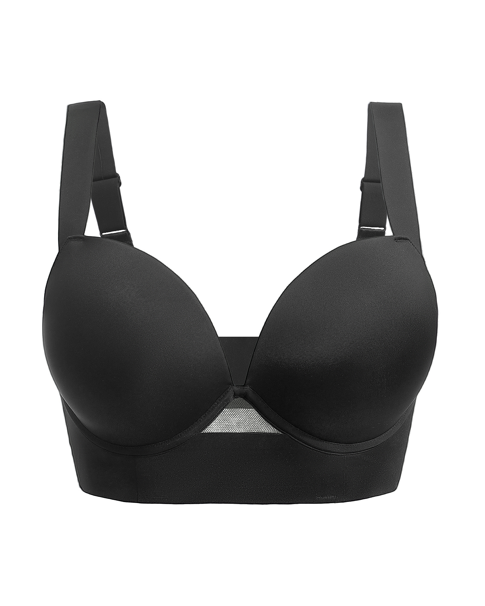 Push Up Padded Longline Plunge Underwire T-Shirt Bra