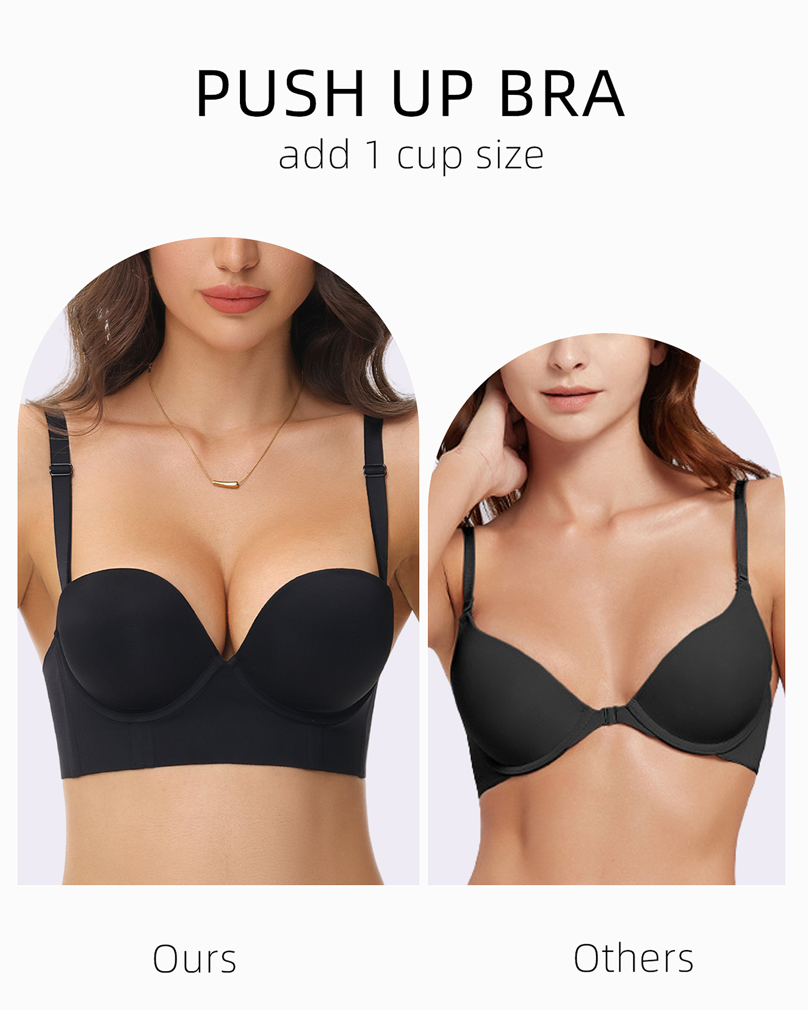 Women's Push Up Padded Bra Seamless T Shirt Everyday Bralette Underwire Support