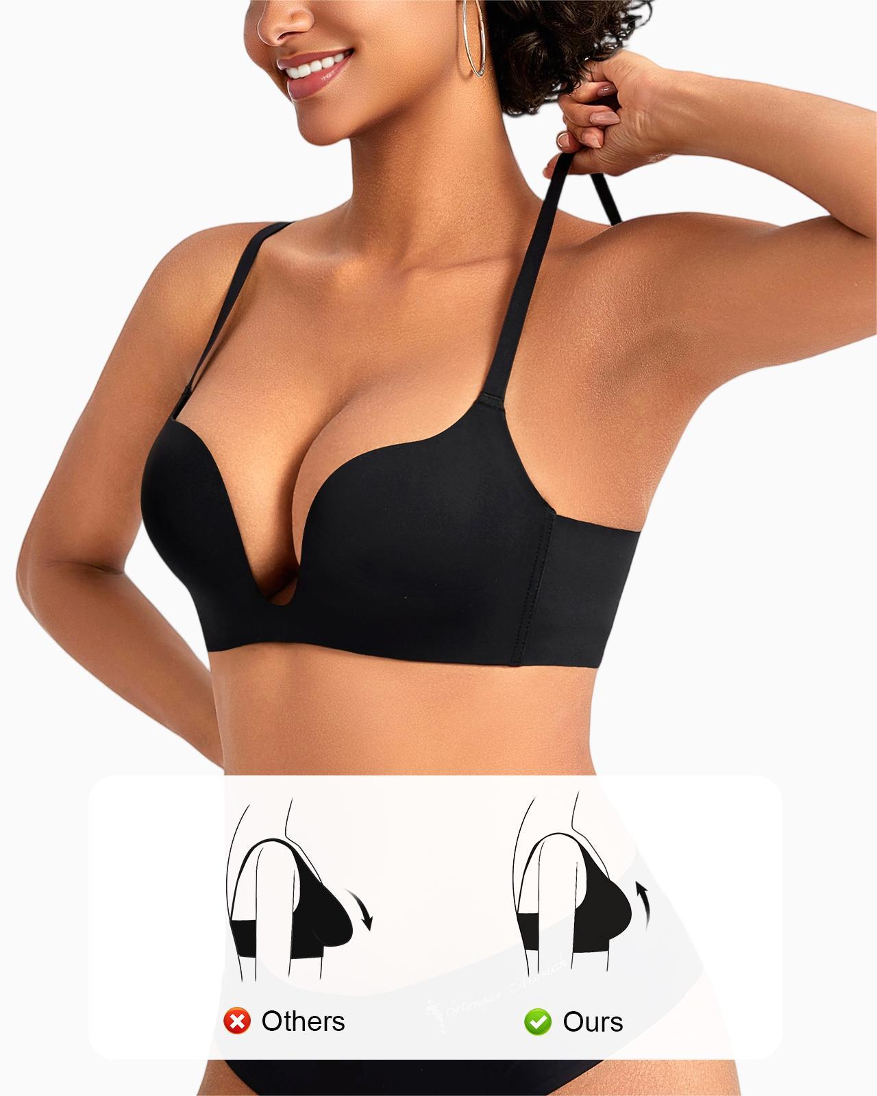 Push Up Padded Deep Plunge Bombshell Seamless Wireless Bra