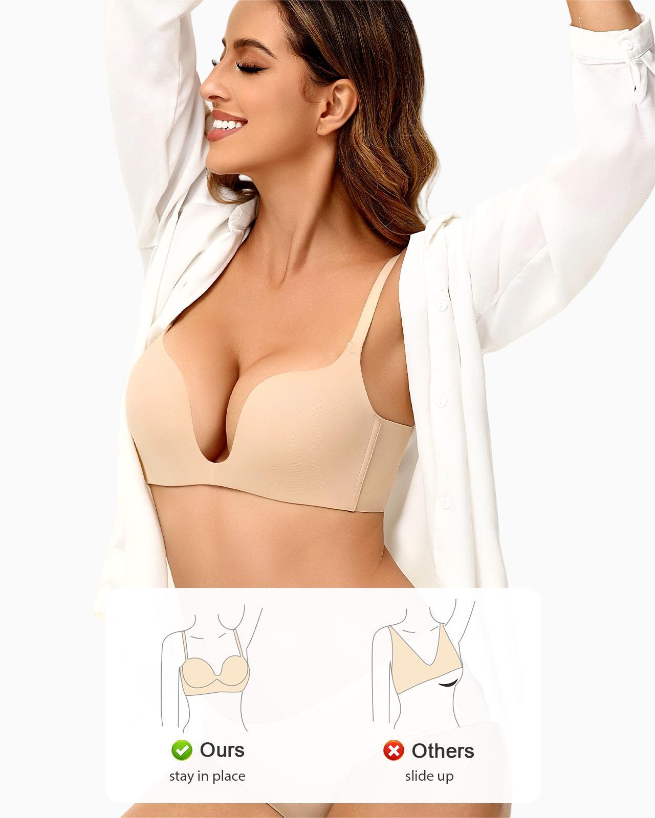 Push Up Padded Deep Plunge Bombshell Seamless Wireless Bra