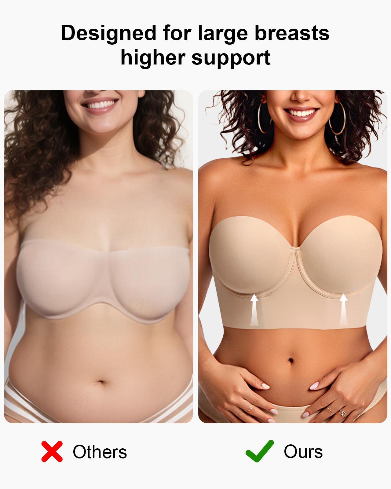 Longline Strapless Large Bust Full Coverage Plus Size Corset Lift Up Bra