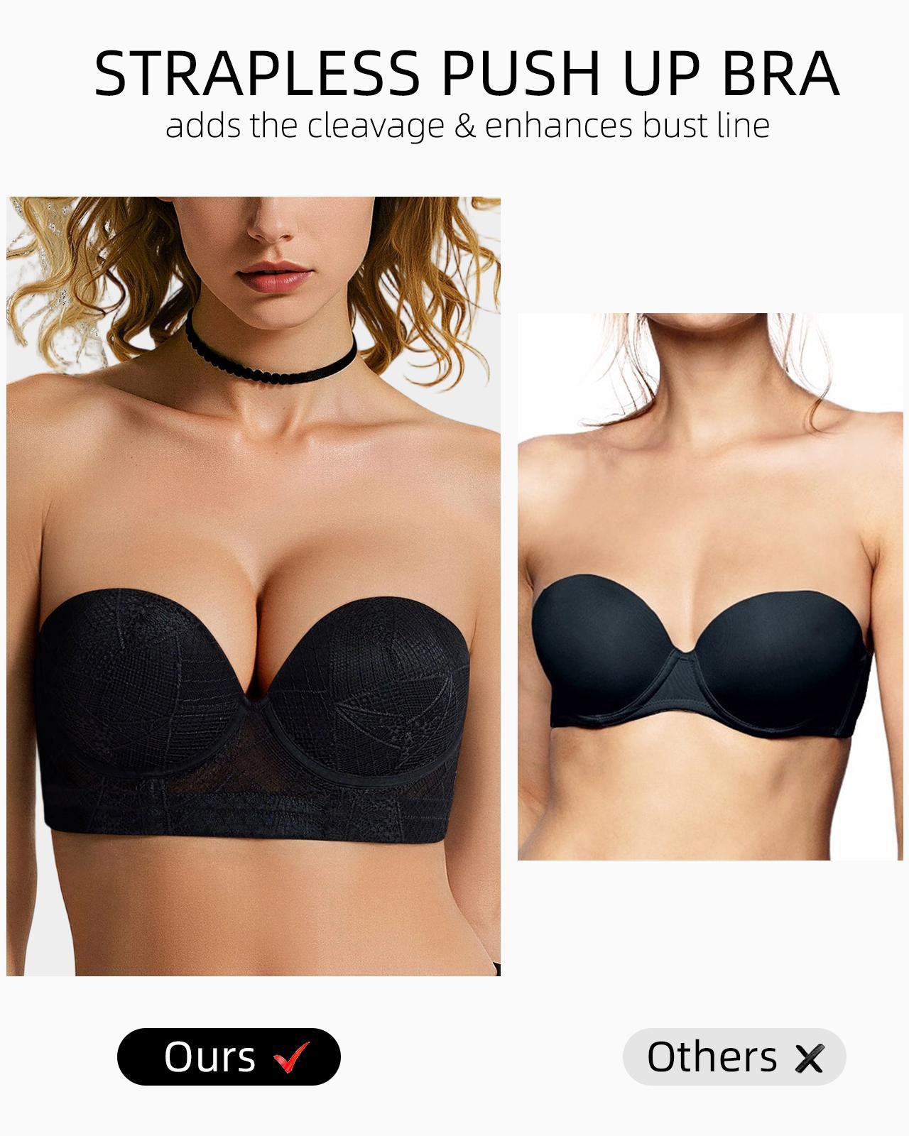 Strapless Push Up Padded Longline Multiway Straps Lace Corset Underwire Bra