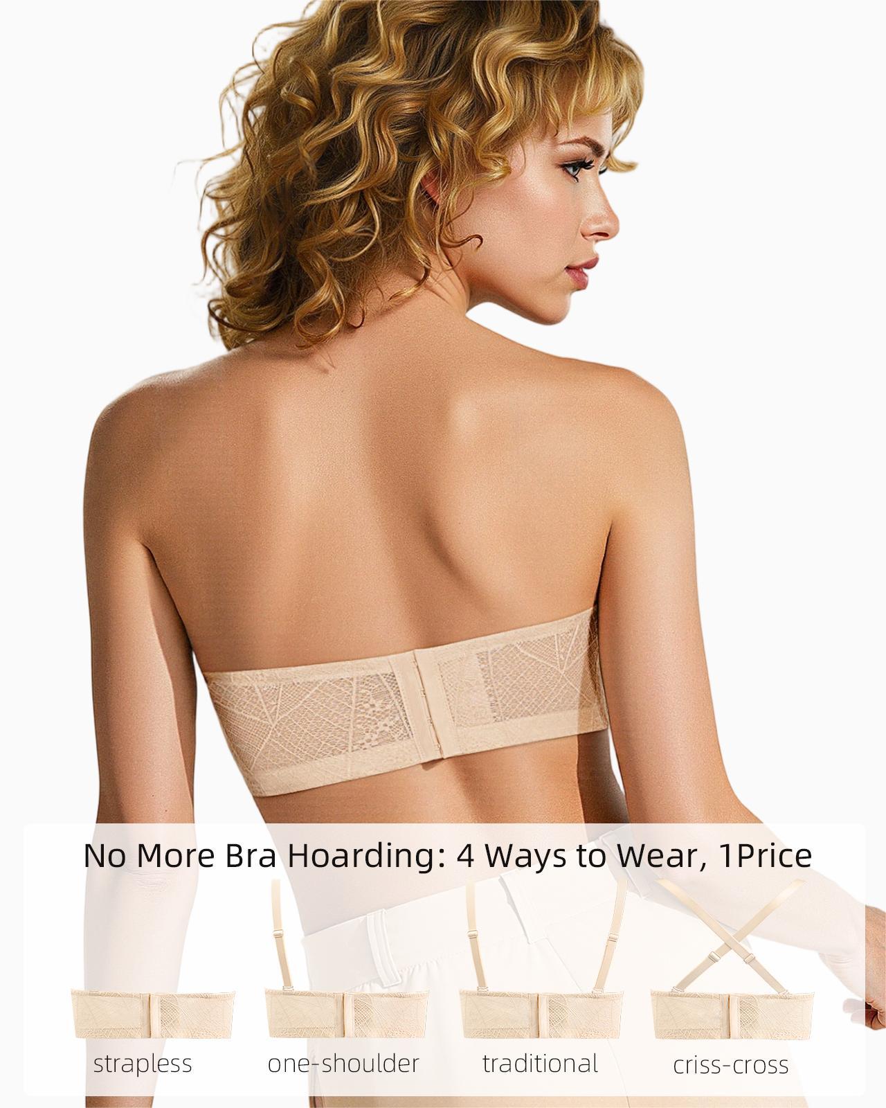 Strapless Push Up Padded Longline Multiway Straps Lace Corset Underwire Bra