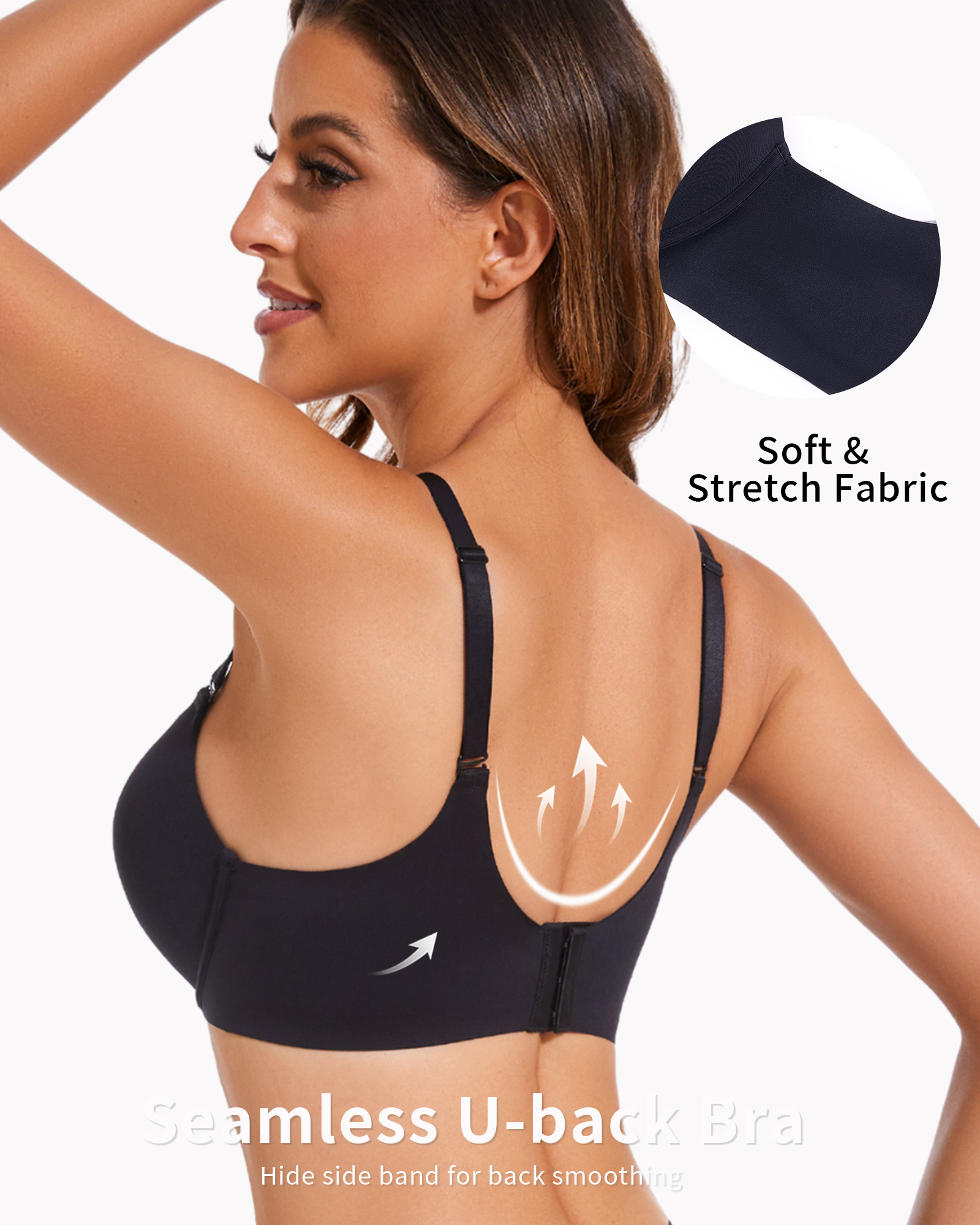 Push Up Padded Plunge Bra Seamless Underwire T-Shirt Deep V Bras